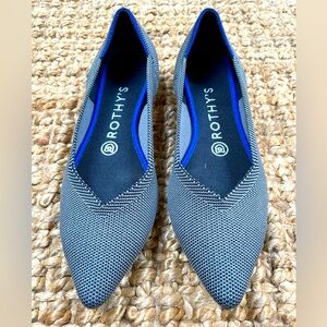 Rothy's Black and Blue the point Flats 7.5